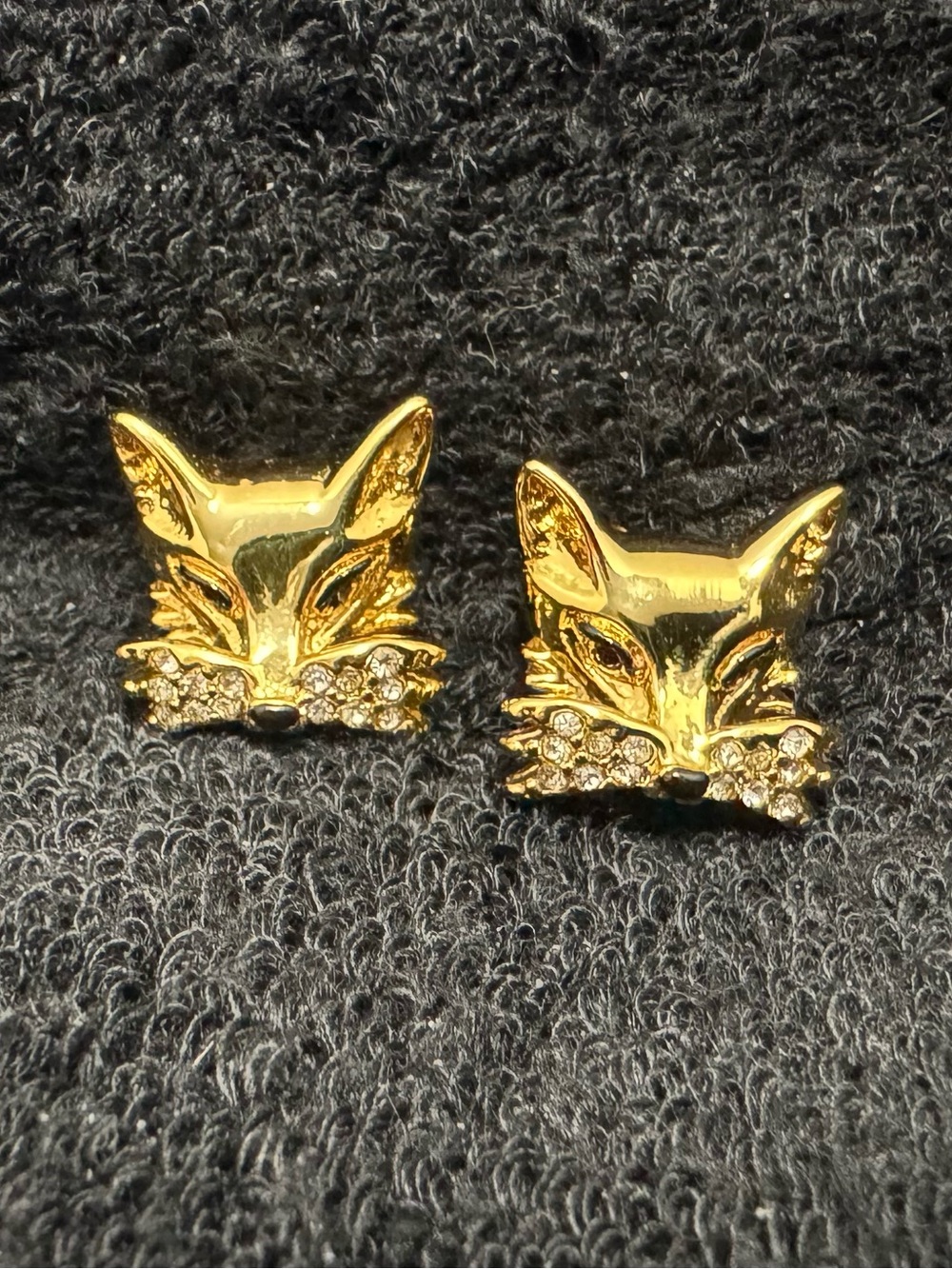 Kate Spade So Foxy Crystal Gold Tone Fox Stud Earrings